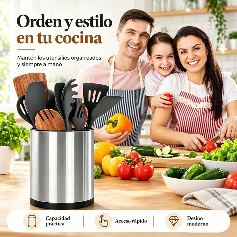 Caja de almacenamiento giratoria de 360 grados para utensilios de cocina