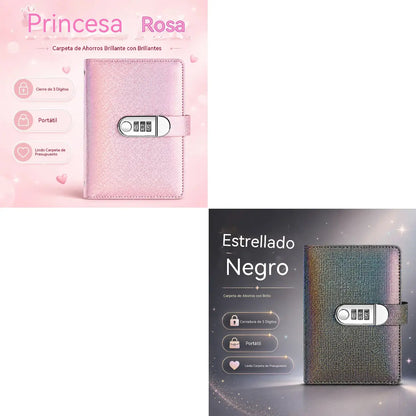 ✨ Carpeta de ahorros SparkleLock 💖 Cartera para ahorrar dinero