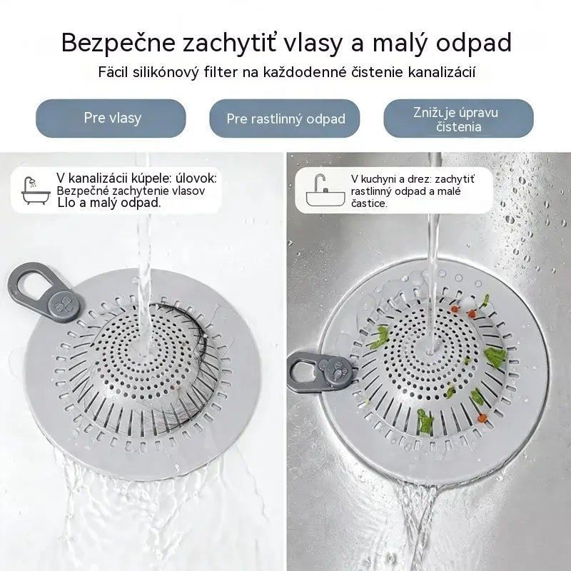 【4 kusy】Silikónové sitko do drezu - lapač vlasov