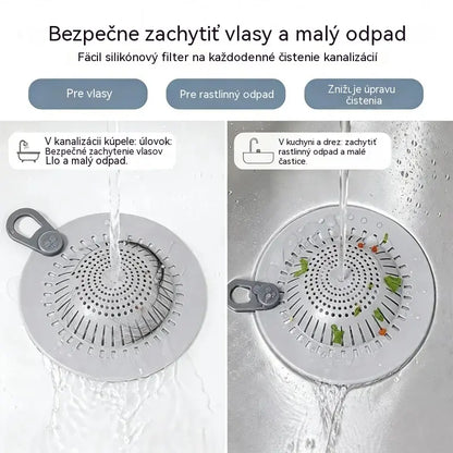 【4 kusy】Silikónové sitko do drezu - lapač vlasov