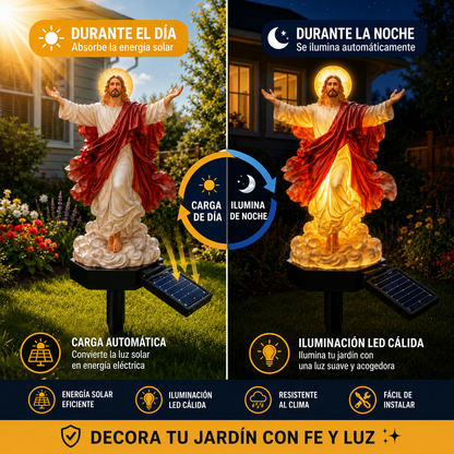 🔥 Osvijetljeni kip Isusa u vrtu na solarni pogon
