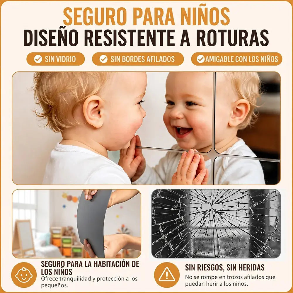 4 espejos acrílicos autoadhesivos, azulejos de espejo irrompibles, láminas de espejo de pared flexibles, espejos de cuerpo entero irrompibles para el hogar, dormitorio, gimnasio, puerta y armario.