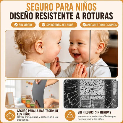 4 espejos acrílicos autoadhesivos, azulejos de espejo irrompibles, láminas de espejo de pared flexibles, espejos de cuerpo entero irrompibles para el hogar, dormitorio, gimnasio, puerta y armario.