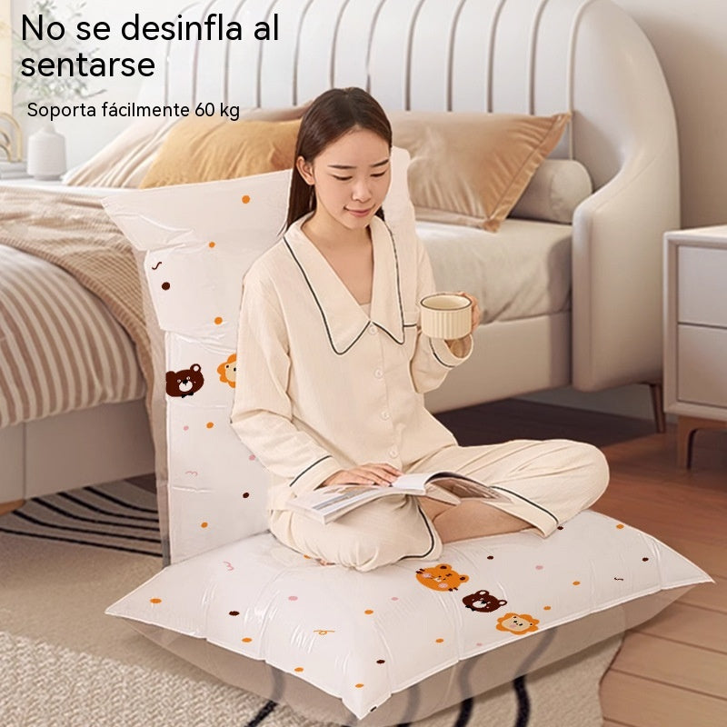 🧳【Juego de 5 piezas】💨 Bolsa de almacenamiento al vacío grande y compresible: no requiere bomba, es a prueba de fugas e ideal para ahorrar espacio en maletas y en casa ✈️