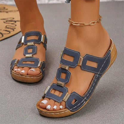 👡【Udobne i jednostavne za hodanje】Retro sandale na platformu (ortopedska peta)