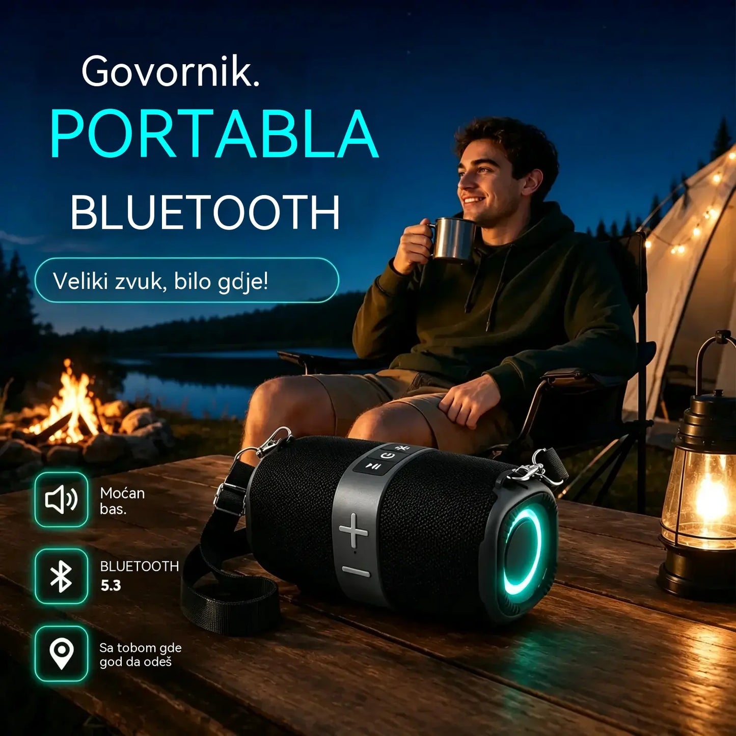 🥳 NE PROPUSTITE PONUDU 2026 ❤️Prijenosni Bluetooth zvučnik sa snažnim basom