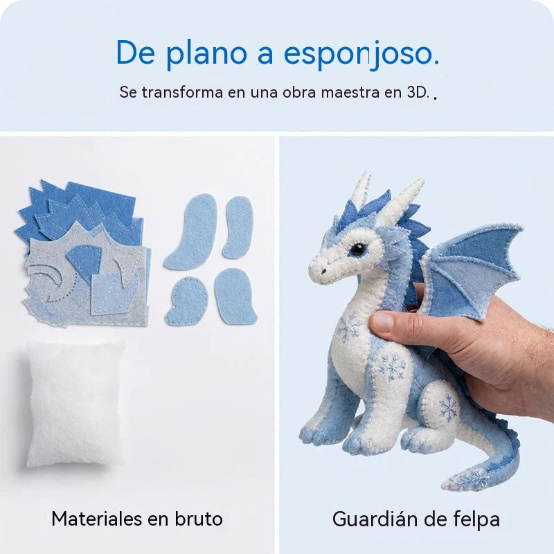 🐉Σετ ραπτικής από τσόχα για να φτιάξετε έναν δράκο πάγου: Σετ ραπτικής για τον φύλακα του Αρκτικού χειμώνα