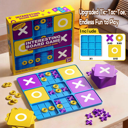 👶👶Juego de cuadrícula de tres en raya (3x3): juguete educativo para el aprendizaje temprano y el desarrollo del pensamiento lógico.