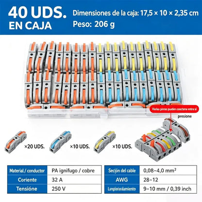 40 piezas 27€🎉Conector de cable rápido universal