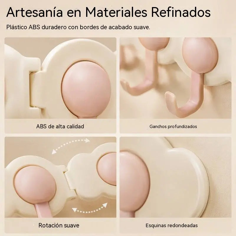😆😆Diseño con rotación de 180°: ganchos de esquina con capacidad de carga de alta resistencia sin necesidad de taladrar.