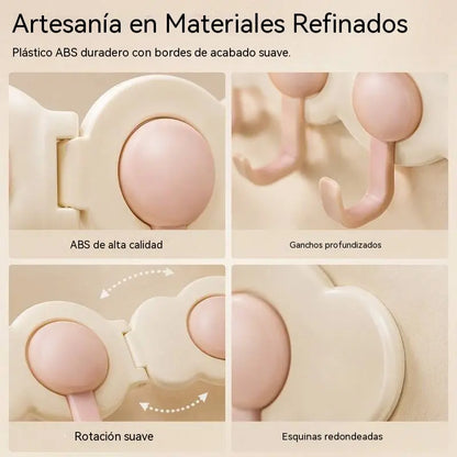 😆😆Diseño con rotación de 180°: ganchos de esquina con capacidad de carga de alta resistencia sin necesidad de taladrar.
