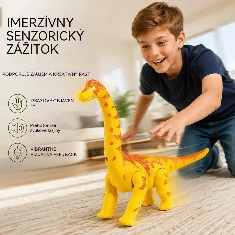 🦕 Elektrický chodiaci brachiosaurus: Hračka s dinosaurom, ktorá kombinuje akciu, zvukové efekty a oči s LED podsvietením.