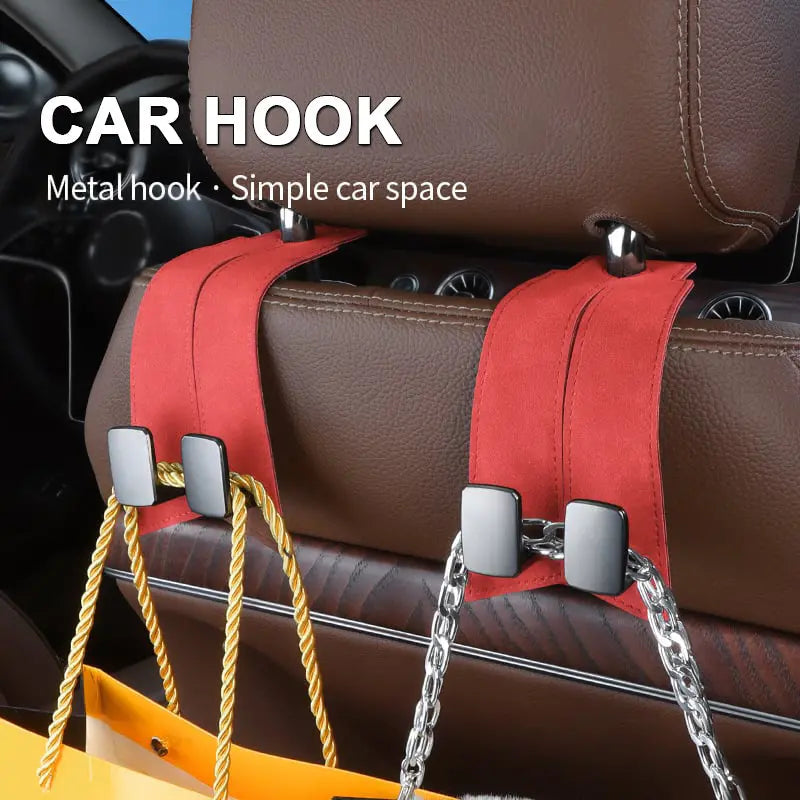 🚗🚗4 piezas 27 €-Gancho doble multifuncional para el respaldo del asiento del coche