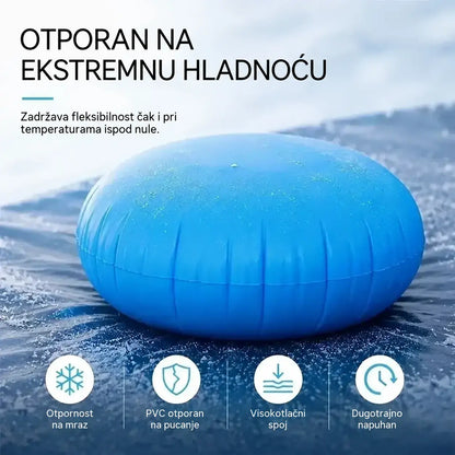 ❄️ Napuhani jastuk za bazen — štiti konstrukciju od pritiska leda i pomaže odvoditi vodu i snijeg.
