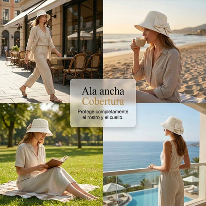🎀🎀 50% de descuento 👒 | Gorro retro con lazo: plegable y transpirable, un básico para el verano.