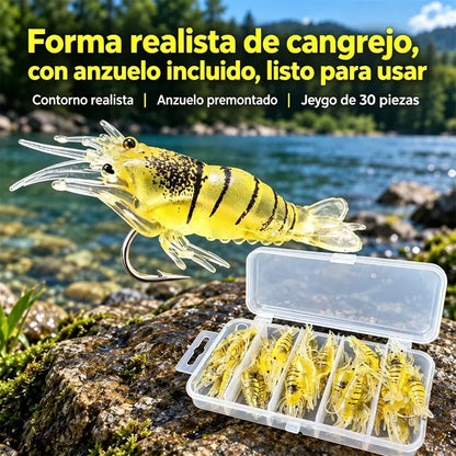 ⏰ Oferta por tiempo limitado a mitad de precio ✨ Señuelo blando de camarón biónico | Altamente realista, con movimiento natural; resistente a desgarros y duradero; apto para pesca tanto en agua dulce como salada 🎣