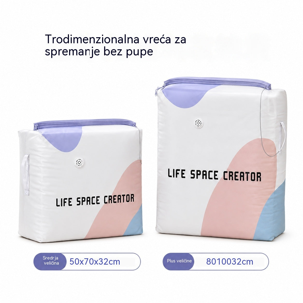 🧳【Set od 5 dijelova】💨 Velika, stlačiva vakuumska vrećica za pohranu: nije potrebna pumpa, nepropusna je i idealna za uštedu prostora u koferima i kod kuće ✈️
