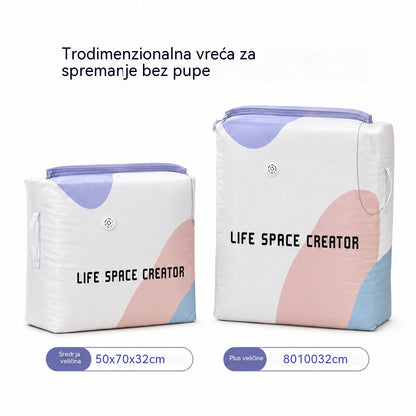 🧳【Set od 5 dijelova】💨 Velika, stlačiva vakuumska vrećica za pohranu: nije potrebna pumpa, nepropusna je i idealna za uštedu prostora u koferima i kod kuće ✈️