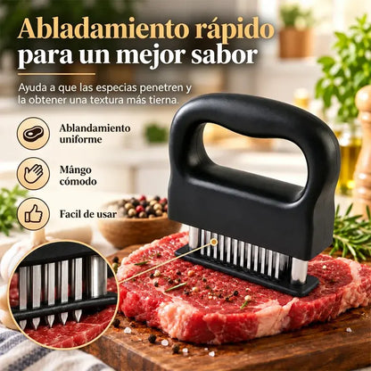 📢 ¡¡50% de descuento!! 🎉 Ablandador de carne con 48 cuchillas de acero inoxidable: ablanda en segundos, apto para lavavajillas e incluye funda protectora segura. 🔪