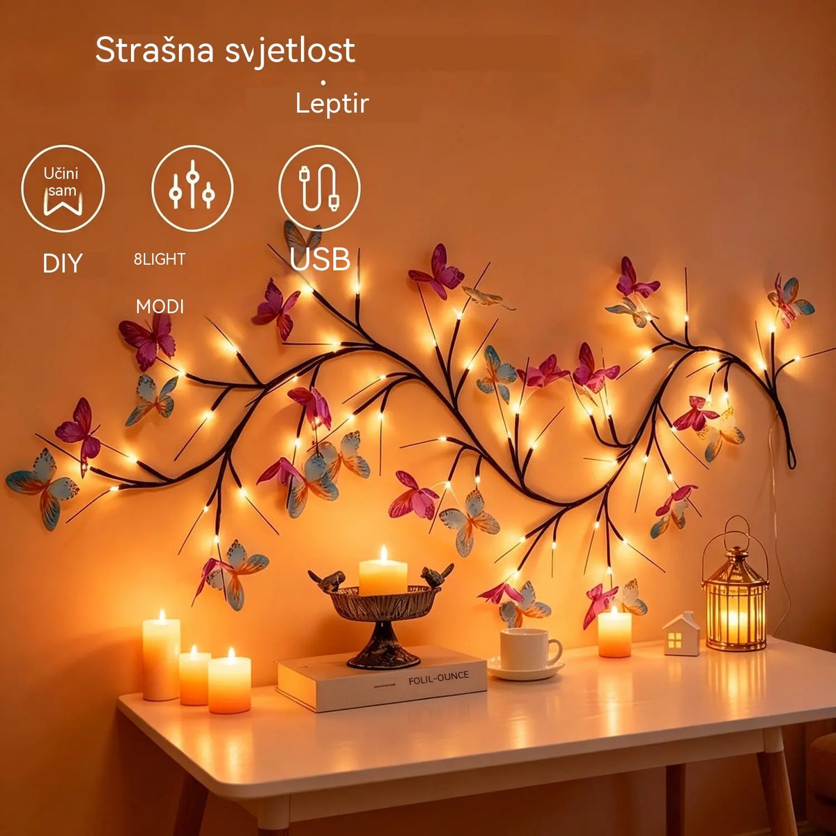 【30%OFF】✨ Fleksibilna LED svjetla u obliku penjačice s leptirima – stvorite čarobnu i toplu atmosferu u svom domu 🦋💡