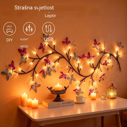 【30%OFF】✨ Fleksibilna LED svjetla u obliku penjačice s leptirima – stvorite čarobnu i toplu atmosferu u svom domu 🦋💡