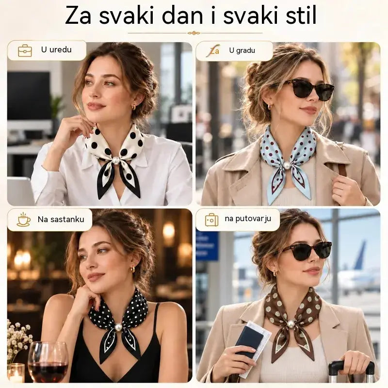 ✨ Paket od 4 uske svilene marama - odišu elegancijom i profinjenošću za proljeće i ljeto! Nježna tekstura, svestrane i jednostavne za kombiniranje - bilo da se nose oko vrata, kao dodatak za kosu ili kao ukras za torbicu!