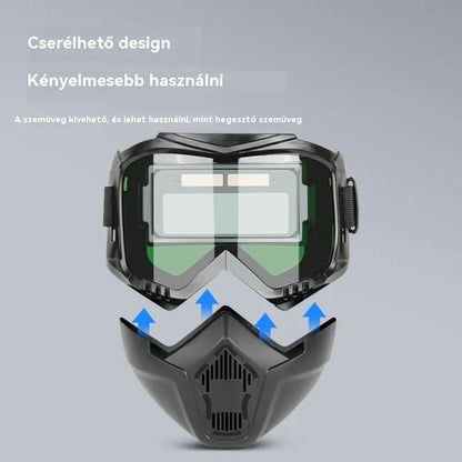 🔥😎Teljesen automatikus hegesztősisak cserélhető lámpával, fejre szerelhető, védőálarc hegesztőknek