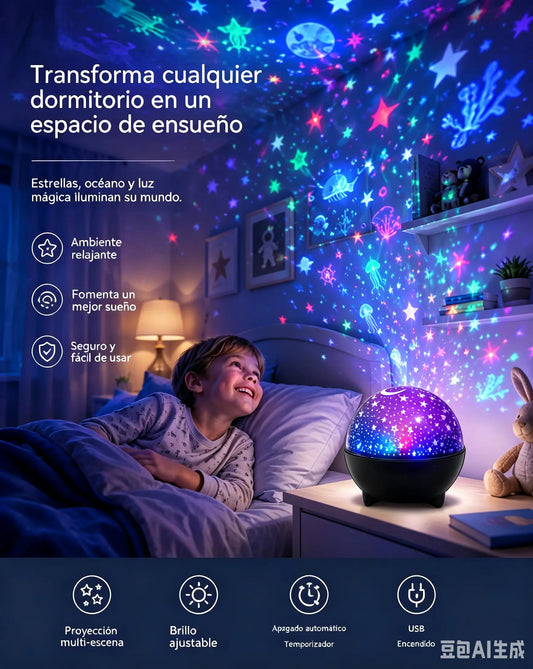 🔥 50% de descuento en productos seleccionados 🎉 Proyector de estrellas giratorio 2 en 1