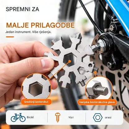 【4 komada 22€】❄️Najprodavaniji 18-u-1 prijenosni višenamjenski ključ od nehrđajućeg čelika u obliku pahuljice