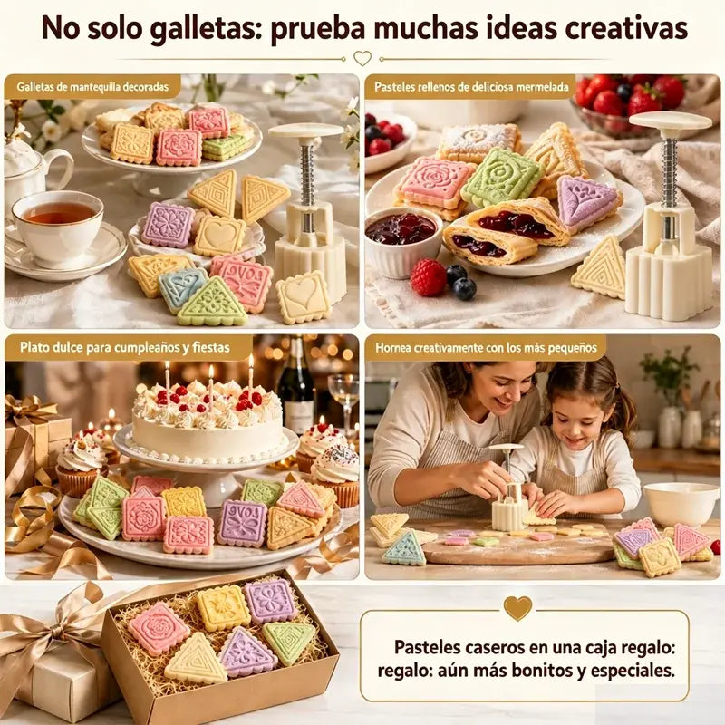 🥮Un juego de moldes para pasteles de luna con formas de flores en 3D.