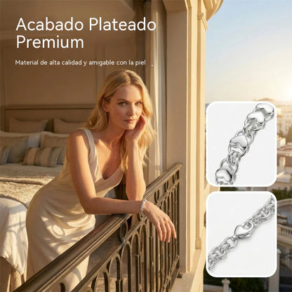 📢📢 ¡50% de descuento! ⏰ Pulsera con colgante en forma de corazón de doble cadena: elegancia discreta, se puede usar sola o combinada con otras joyas 🌸