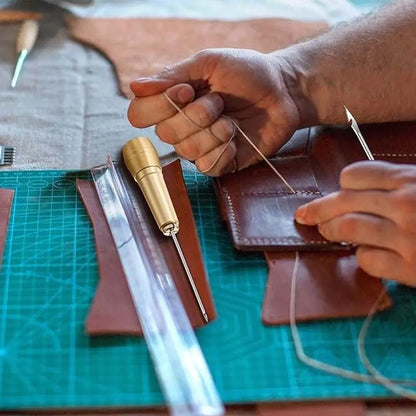 ✨Teraz so zľavou 50 %!✨ 5-dielna súprava šidiel na šitie kože s voskovanou niťou: nástroje na ručné šitie kože.
