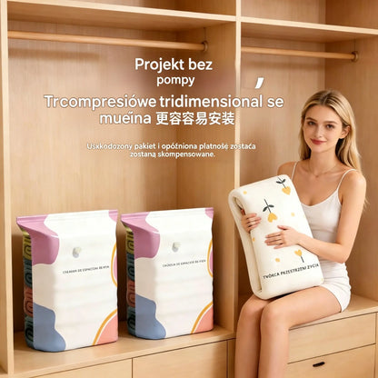 🧳【Zestaw 5 sztuk 】🔥Duże worki próżniowe do przechowywania: wzmocnione, szczelne i odporne na wilgoć; nie wymagają pompy; wyposażone w wygodny zawór typu twist-lock💨