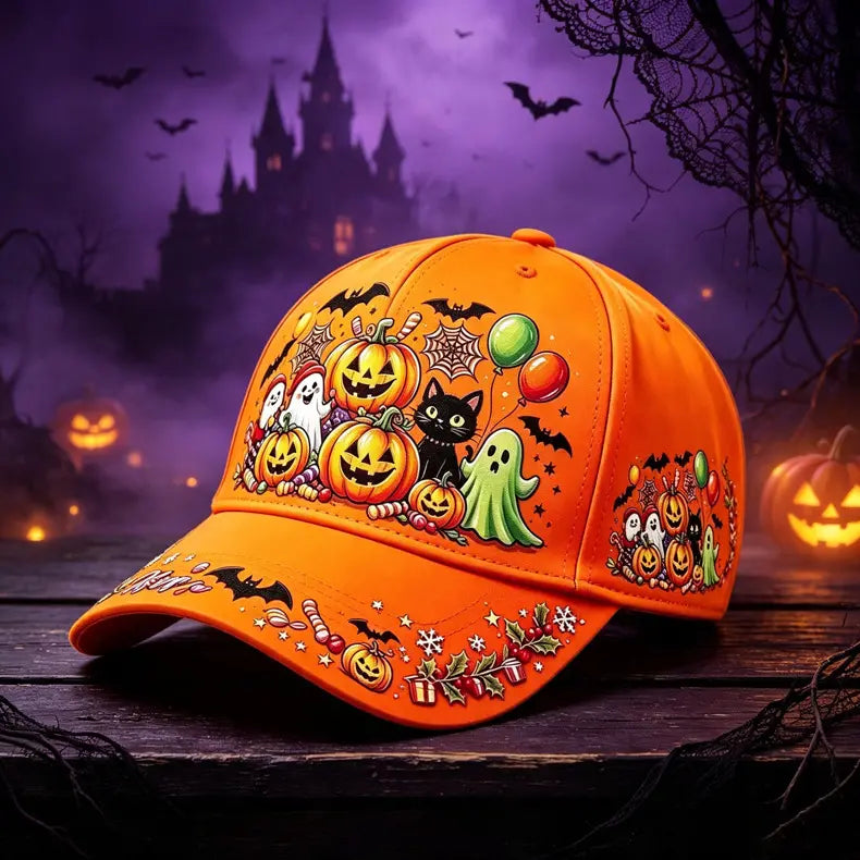 🎁🎁Gorra de béisbol con diseño de calabaza de Halloween